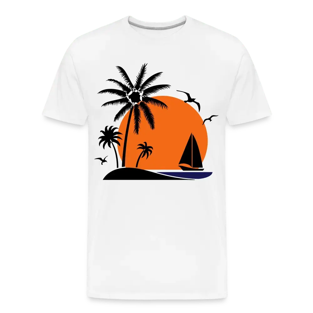 Sailing boat Sunset - Men’s Premium Organic T-Shirt - Lifestyle Creation Organic T-shirts