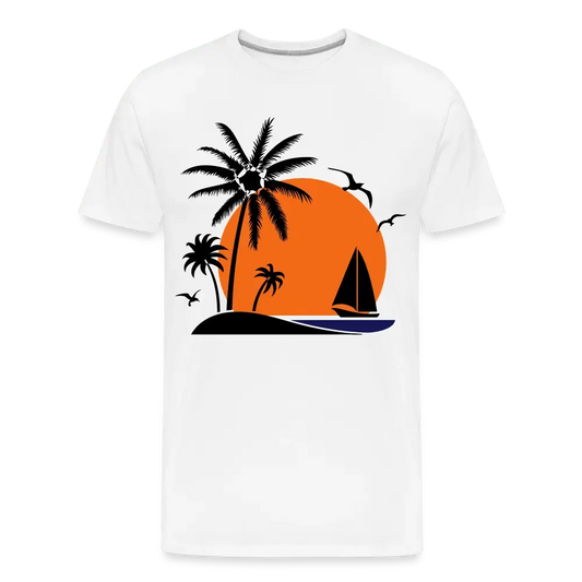 Sailing boat Sunset - Men’s Premium Organic T-Shirt - Lifestyle Creation Organic T-shirts