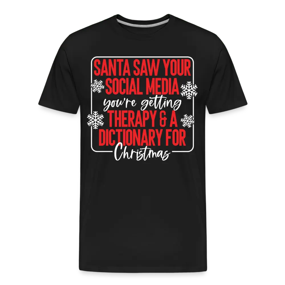 Santa Checks the Naughty List - Men’s Premium Organic T-Shirt - Lifestyle Creation Organic T-shirts