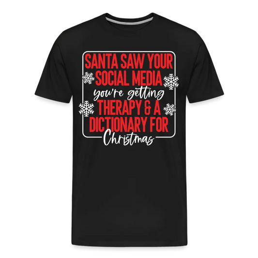 Santa Checks the Naughty List - Men’s Premium Organic T-Shirt - Lifestyle Creation Organic T-shirts