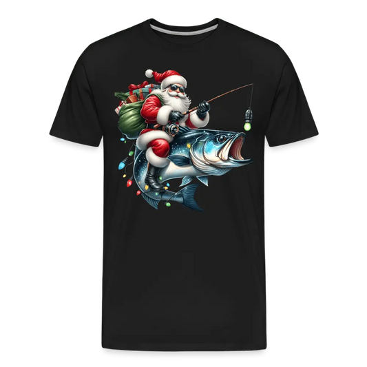 Santa Fishing Men’s Premium Organic T-Shirt - Lifestyle Creation Organic T-shirts