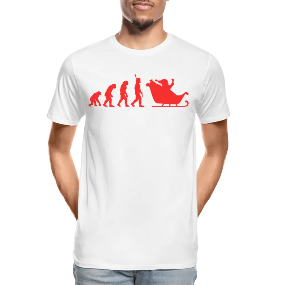 Santa Human Evolution - Men’s Premium Organic T-Shirt - Lifestyle Creation Organic T-shirts