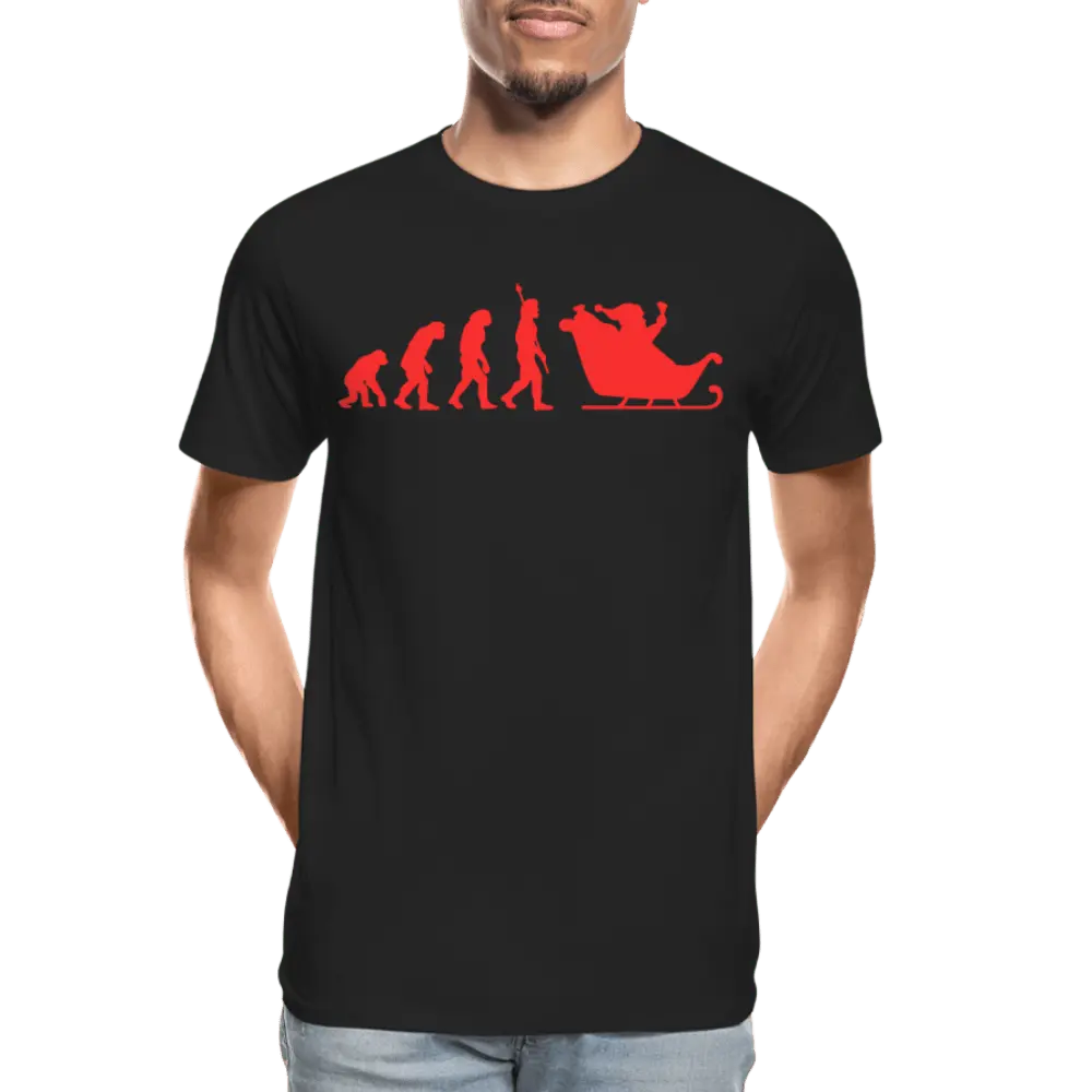 Santa Human Evolution - Men’s Premium Organic T-Shirt - Lifestyle Creation Organic T-shirts