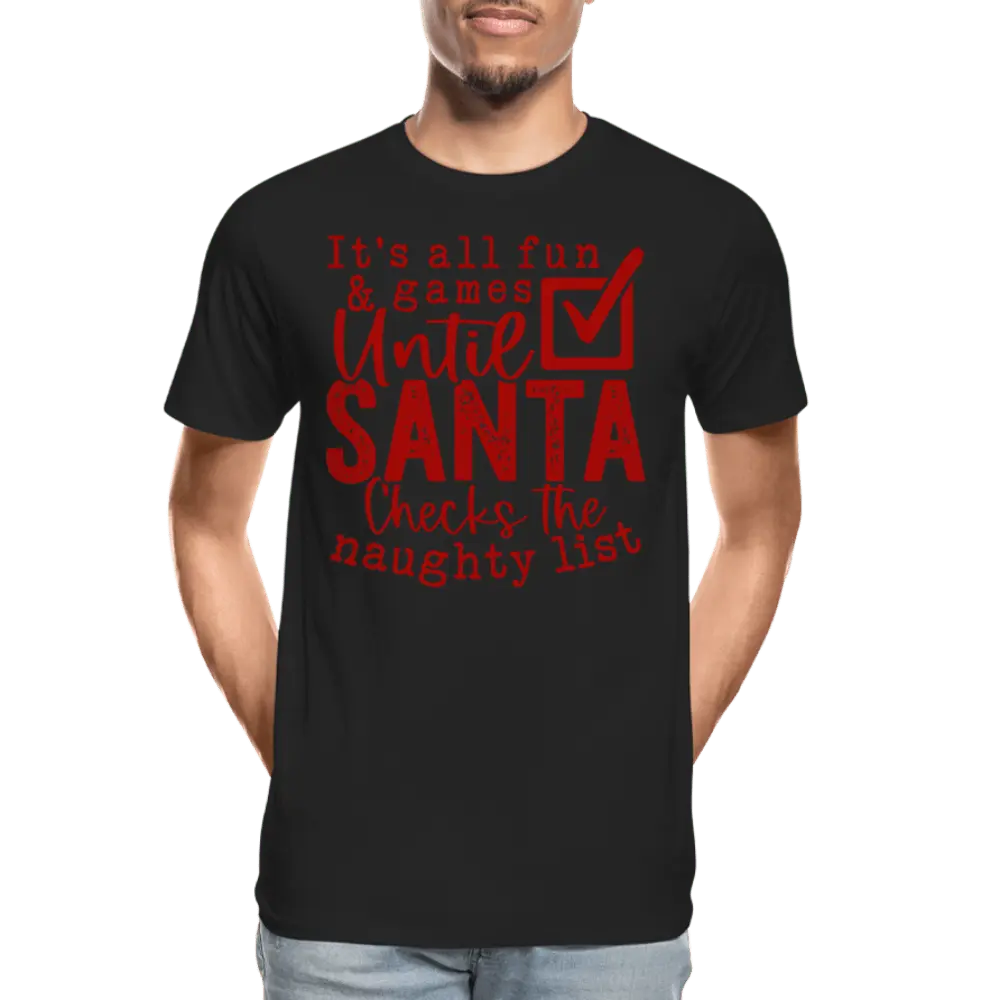 Santa Saw Your Social Media - Men’s Premium Organic T-Shirt - Lifestyle Creation Organic T-shirts