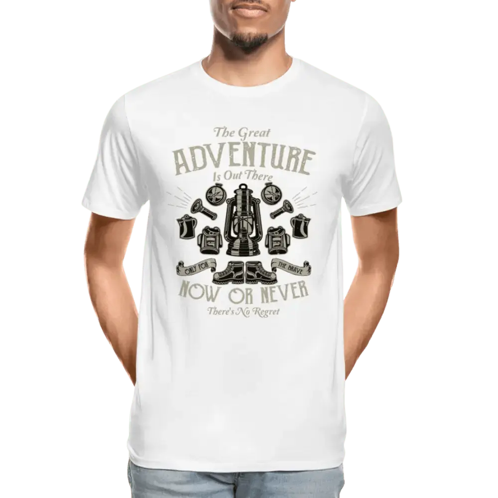 The Great Adventure is Out There Now Or Never - Men’s Premium Organic T-Shirt - Lifestyle Creation Organic T-shirts