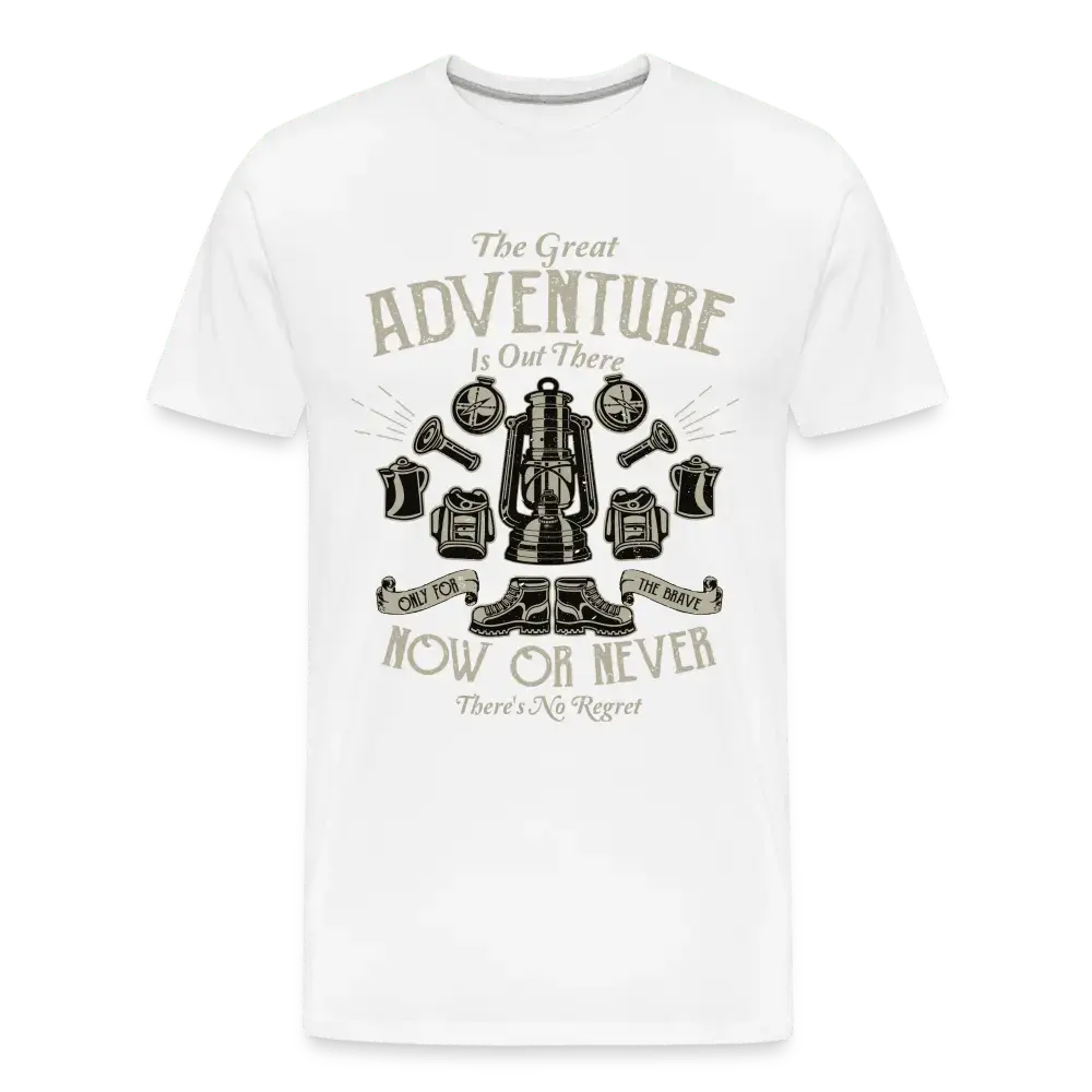 The Great Adventure is Out There Now Or Never - Men’s Premium Organic T-Shirt - Lifestyle Creation Organic T-shirts