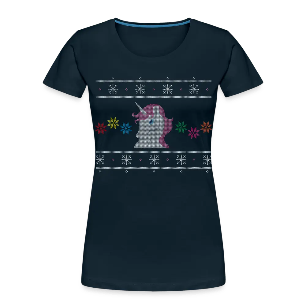 Unicorn Ugly Christmas Decoration - Women’s Premium Organic T-Shirt - Lifestyle Creation Organic T-shirts