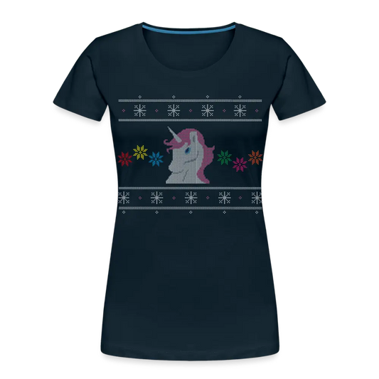 Unicorn Ugly Christmas Decoration - Women’s Premium Organic T-Shirt - Lifestyle Creation Organic T-shirts