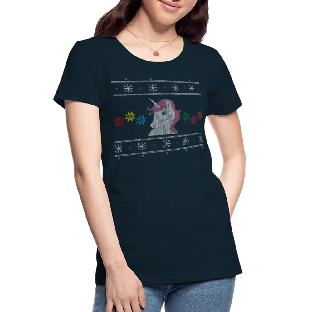 Unicorn Ugly Christmas Decoration - Women’s Premium Organic T-Shirt - Lifestyle Creation Organic T-shirts