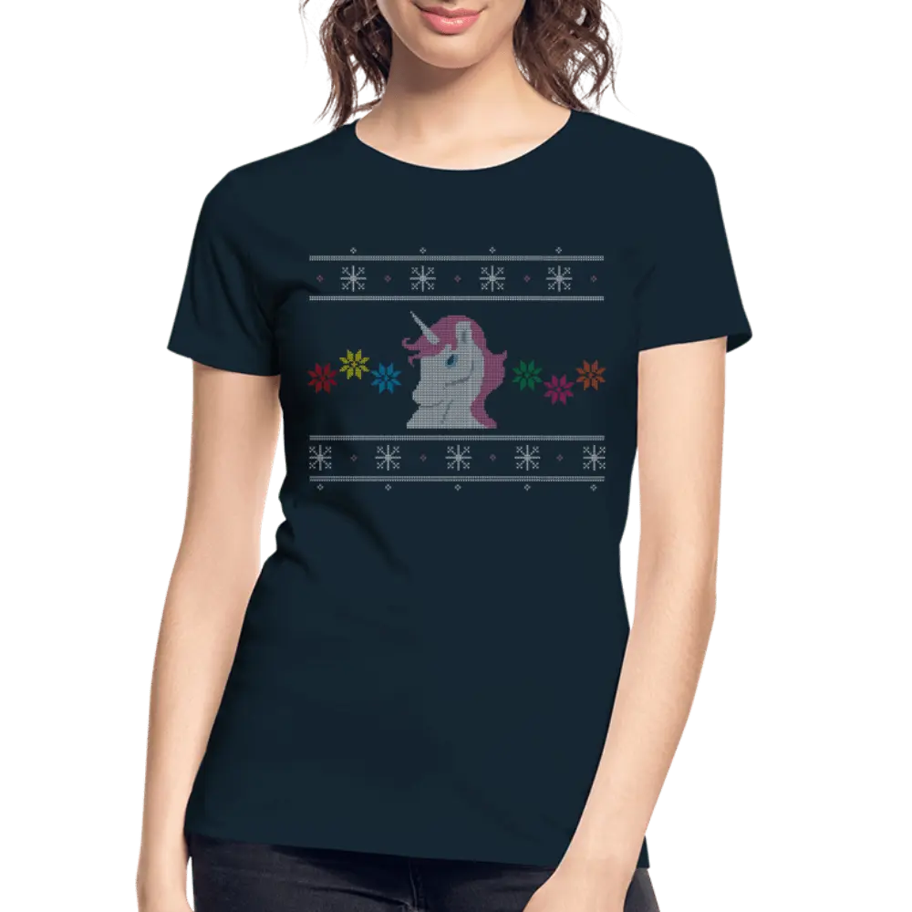 Unicorn Ugly Christmas Decoration - Women’s Premium Organic T-Shirt - Lifestyle Creation Organic T-shirts